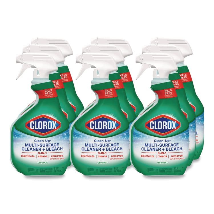CLOROX SALES CO. Clean-Up Multi-Surface Cleaner with Bleach, Original, 32 oz Spray Bottle, 9/Carton (CLO31221)
