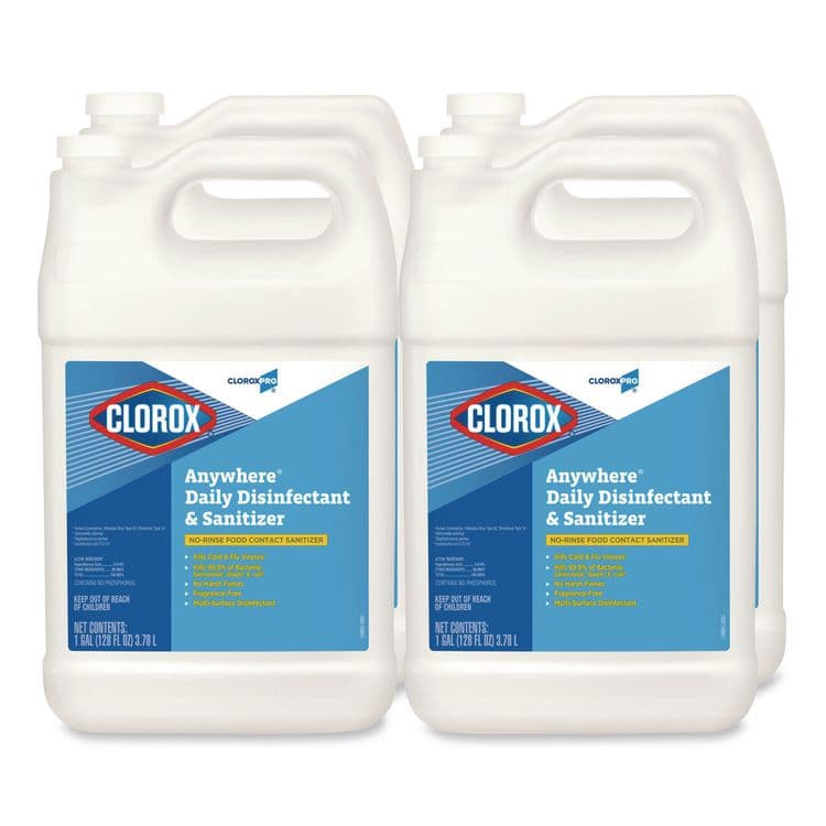 CLOROX SALES CO. CloroxPro Anywhere Daily Disinfectant and Sanitizer, 128 oz Bottle, 4/Carton (CLO31651)
