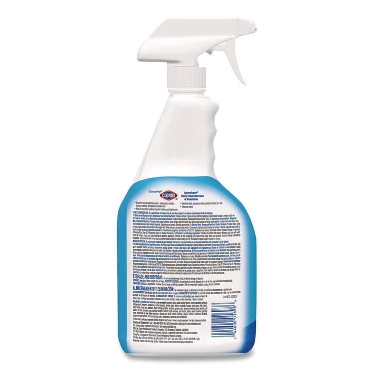 CLOROX SALES CO. CloroxPro Anywhere Daily Disinfectant and Sanitizer, Unscented, 32 oz Spray Bottle (CLO01698) thumbnail 4