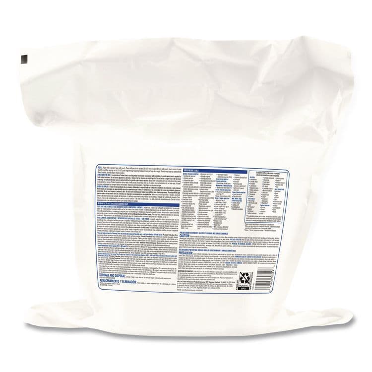 CLOROX SALES CO. Bleach Germicidal Wipes, Refill for Bucket, 1-Ply, 12 x 12, Unscented, White, 110/Pouch (CLO30359) thumbnail 4