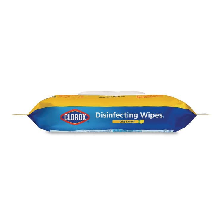 CLOROX SALES CO. Disinfecting Cleaning Wipes, Flex Pack, 1-Ply, 8 x 7, Lemon Scent, White, 75 Towels/Box (CLO31404EA) thumbnail 2