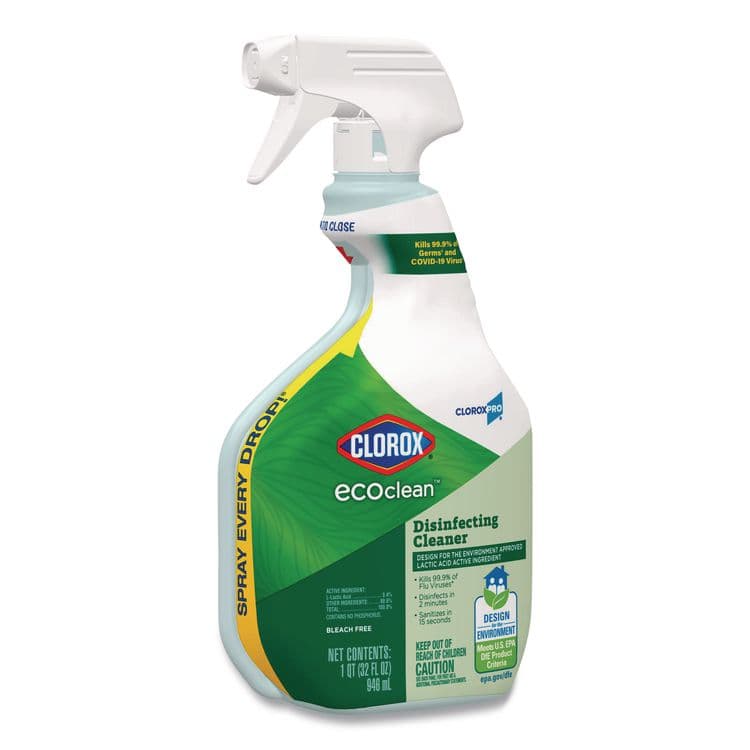 CLOROX SALES CO. Clorox Pro EcoClean Disinfecting Cleaner, Unscented, 32 oz Spray Bottle (CLO60213) thumbnail 2