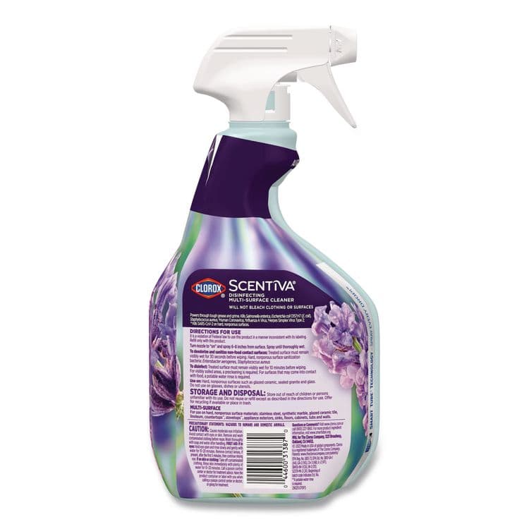 CLOROX SALES CO. Scentiva Disinfecting Multi-Surface Cleaner, Bleach Free, Lavender and Jasmine, 32 oz Spray Bottle (CLO60523EA) thumbnail 3