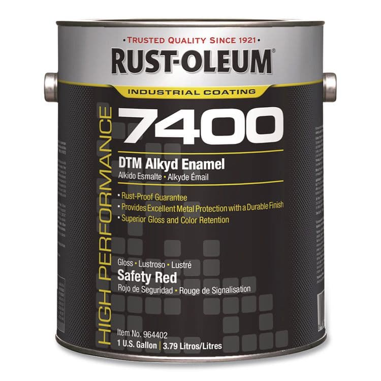 RUST-OLEUM CORPORATION High Performance 7400 System 450 VOC DTM Alkyd Enamel Paint, Gloss Red, 1 gal Bucket/Pail, 2/Carton (RST964402)