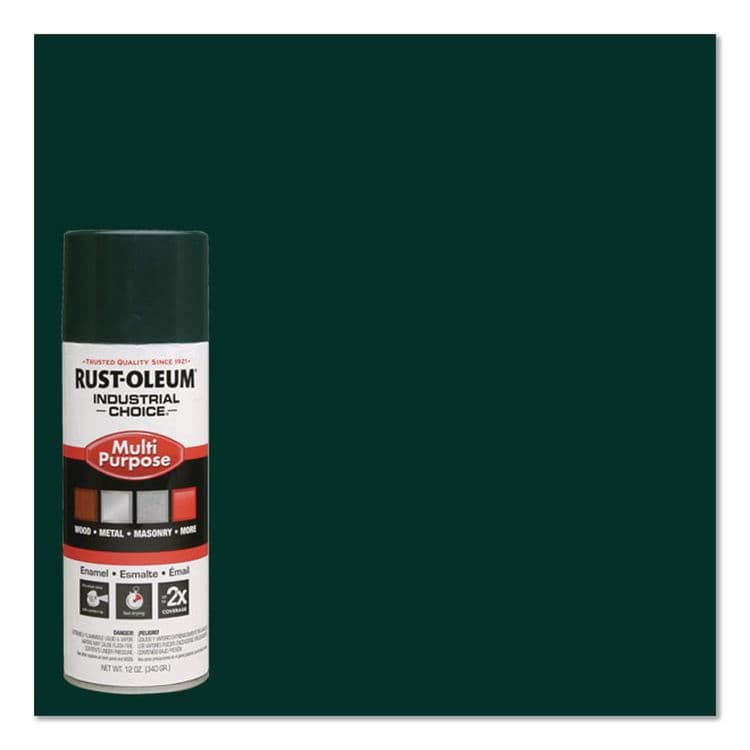 RUST-OLEUM CORPORATION Industrial Choice 1600 System Multi-Purpose Enamel Spray Paint, Gloss Green, 12 oz Aerosol Can, 6/Carton (RST1638830) thumbnail 3