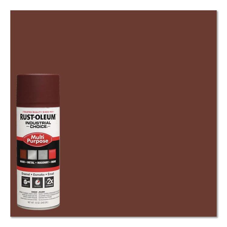 RUST-OLEUM CORPORATION Industrial Choice 1600 System Multi-Purpose Enamel Spray Paint, Flat Red, 12 oz Aerosol Can, 6/Carton (RST1667830) thumbnail 3
