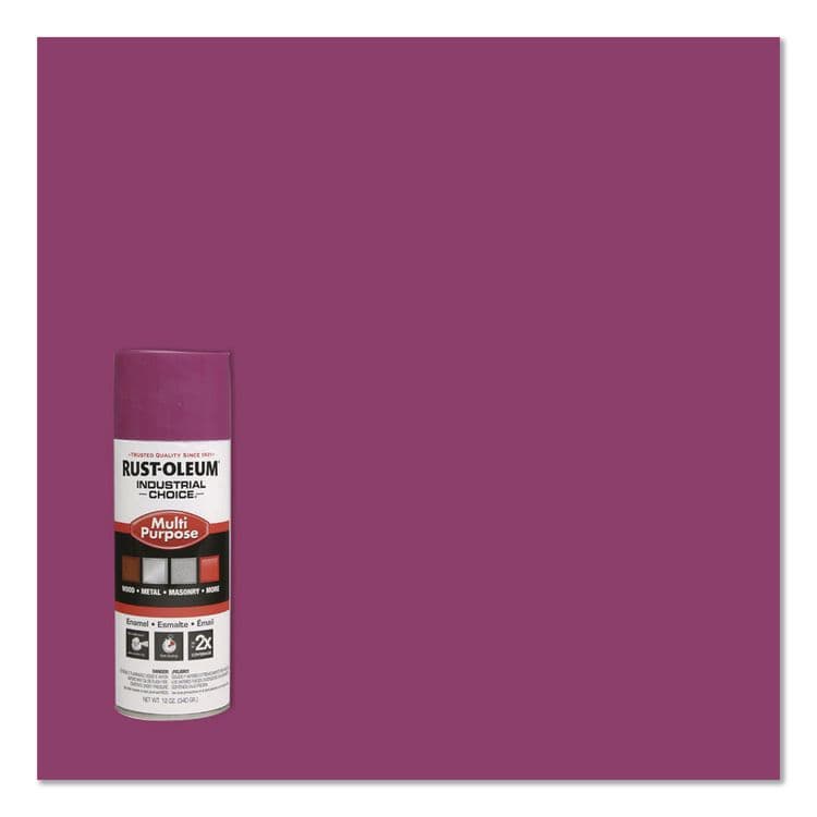 RUST-OLEUM CORPORATION Industrial Choice 1600 System Multi-Purpose Enamel Spray Paint, Gloss Purple, 12 oz Aerosol Can, 6/Carton (RST1670830) thumbnail 3