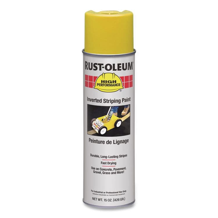 RUST-OLEUM CORPORATION High Performance 2300 System Inverted Striping Paint, Semi-Gloss Yellow, 18 oz Aerosol Can, 6/Carton (RST2348838V)