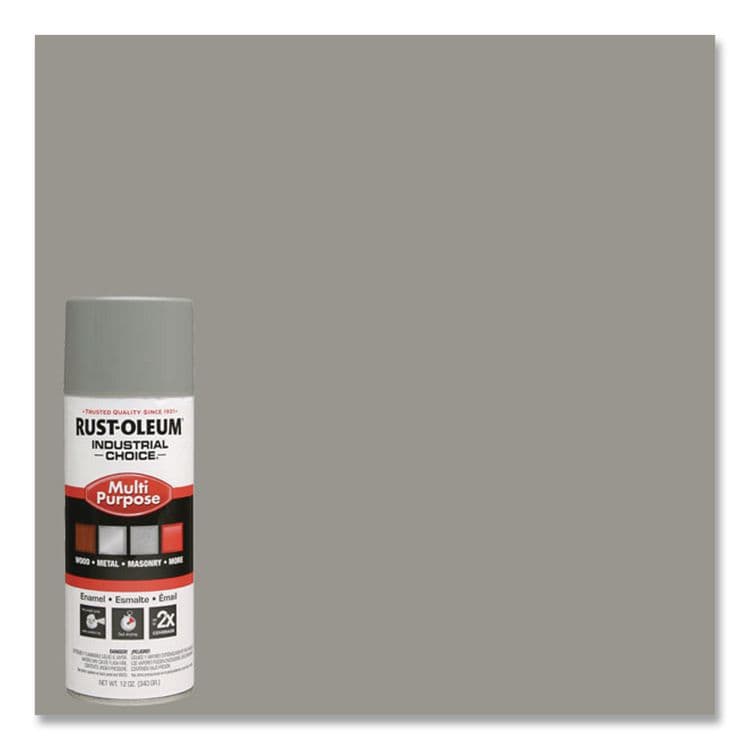 RUST-OLEUM CORPORATION Industrial Choice 1600 System Multi-Purpose Enamel Spray Paint, Gloss Dove Gray, 12 oz Aerosol Can, 6/Carton (RST1684830) thumbnail 3