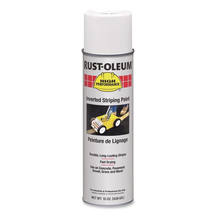 RUST-OLEUM CORPORATION High Performance 2300 System Inverted Striping Paint, Semi-Gloss White, 18 oz Aerosol Can, 6/Carton (RST2391838V)