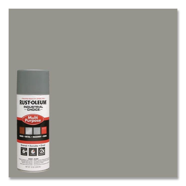 RUST-OLEUM CORPORATION Industrial Choice 1600 System Multi-Purpose Enamel Spray Paint, Gloss Smoke Gray, 12 oz Aerosol Can, 6/Carton (RST1688830) thumbnail 3