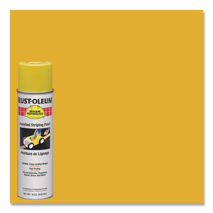 RUST-OLEUM CORPORATION High Performance 2300 System Inverted Striping Paint, Semi-Gloss Yellow, 18 oz Aerosol Can, 6/Carton (RST2348838V) thumbnail 3