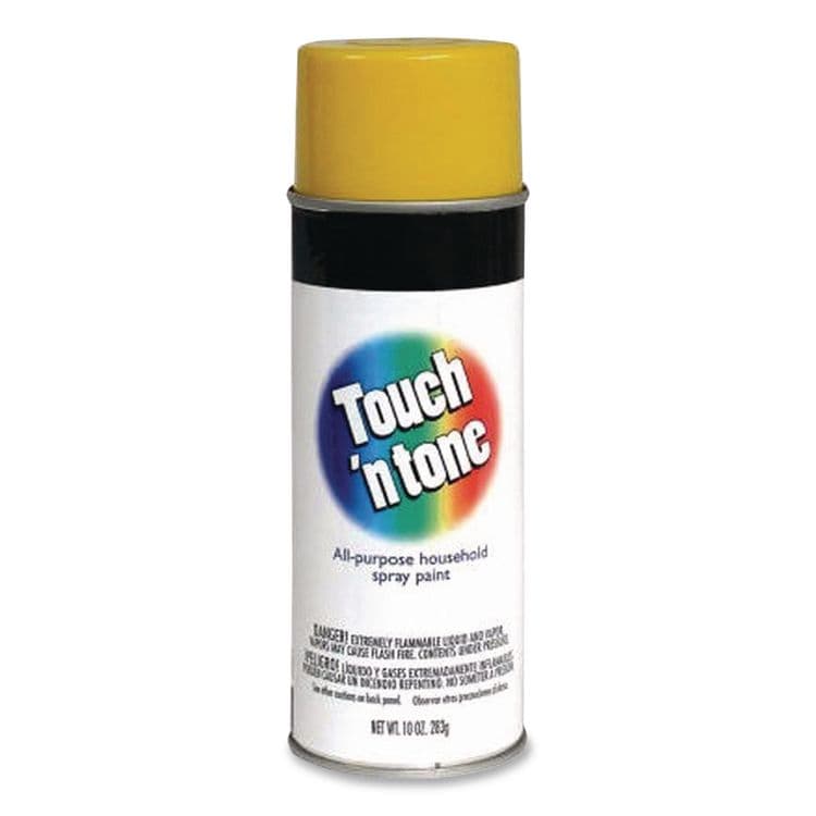 RUST-OLEUM CORPORATION Touch'n Tone Spray Paint, Gloss Yellow, 10 oz Aerosol Can, 6/Carton (RST55272830)