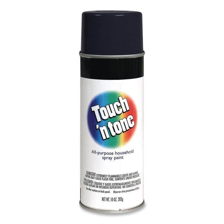 RUST-OLEUM CORPORATION Touch'n Tone Spray Paint, Flat Black, 10 oz Aerosol Can, 6/Carton (RST55275830)