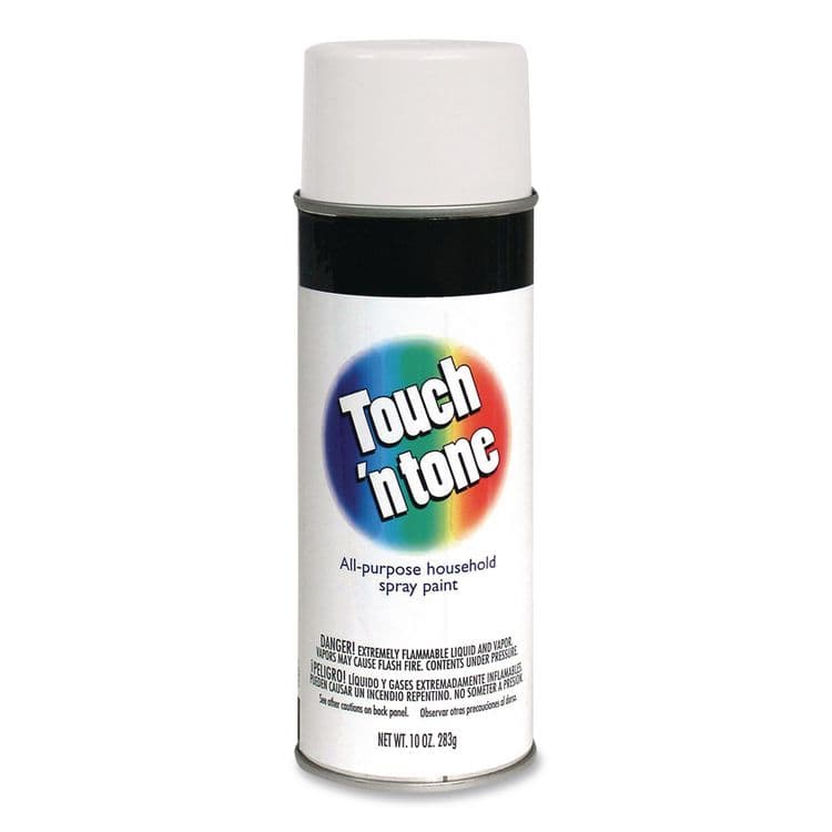 RUST-OLEUM CORPORATION Touch'n Tone Spray Paint, Flat White, 10 oz Aerosol Can, 6/Carton (RST55280830)