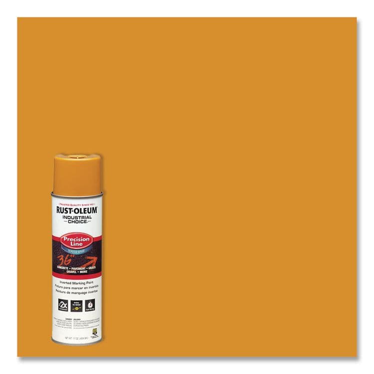 RUST-OLEUM CORPORATION Industrial Choice M1800 System Water-Based Precision Line Marking Paint, Gloss Yellow, 17 oz Aerosol Can, 12/Carton (RST203033) thumbnail 3