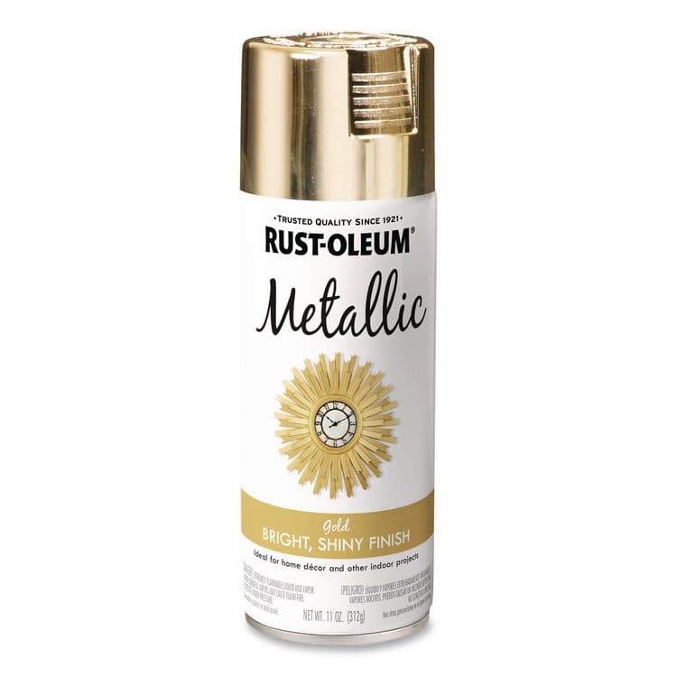 RUST-OLEUM CORPORATION Metallic Spray Paint, Metallic Gold, 11 oz Aerosol Can, 6/Carton (RST340647)