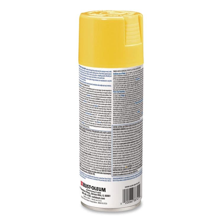 RUST-OLEUM CORPORATION Painter's Touch 2X Ultra Cover Spray Paint, Gloss Sun Yellow, 12 oz Aerosol Can, 6/Carton (RST334046) thumbnail 2