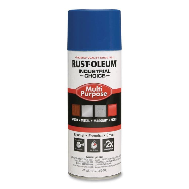 RUST-OLEUM CORPORATION Industrial Choice 1600 System Multi-Purpose Enamel Spray Paint, Gloss Blue, 12 oz Aerosol Can, 6/Carton (RST1626830V)
