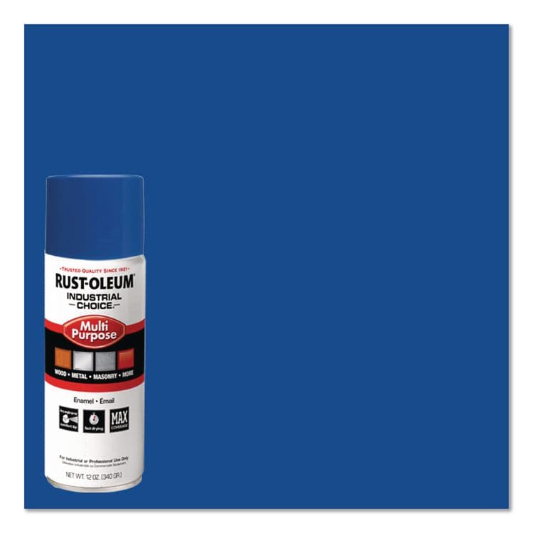 RUST-OLEUM CORPORATION Industrial Choice 1600 System Multi-Purpose Enamel Spray Paint, Gloss Blue, 12 oz Aerosol Can, 6/Carton (RST1626830V) thumbnail 3