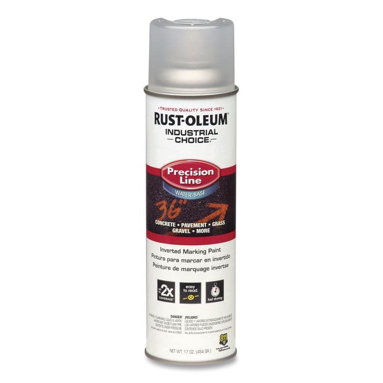 RUST-OLEUM CORPORATION Industrial Choice M1800 System Water-Based Precision Line Marking Paint, Gloss Clear, 17 oz Aerosol Can, 12/Carton (RST1801838)