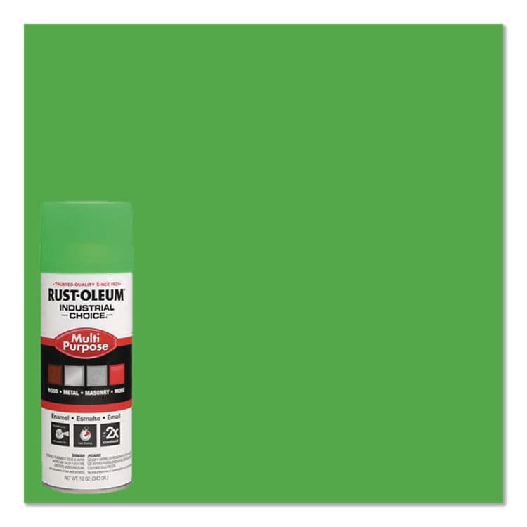 RUST-OLEUM CORPORATION Industrial Choice 1600 System Multi-Purpose Enamel Spray Paint, Flat Green, 12 oz Aerosol Can, 6/Carton (RST1632830) thumbnail 3