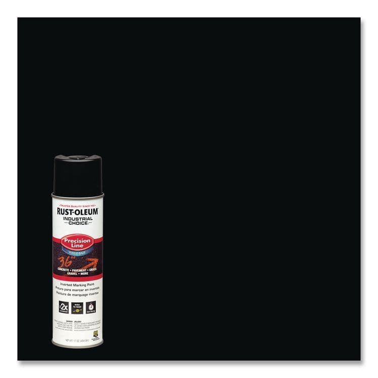 RUST-OLEUM CORPORATION Industrial Choice M1800 System Water-Based Precision Line Marking Paint, Gloss Black, 17 oz Aerosol Can, 12/Carton (RST1875838) thumbnail 4