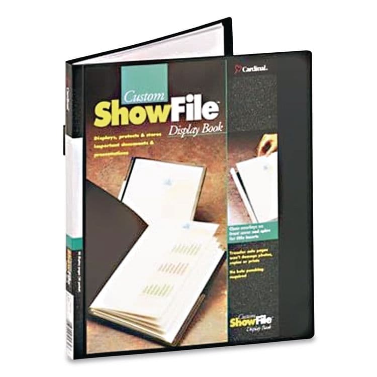 CARDINAL BRANDS . ShowFile Display Book with Custom Cover Pocket, 12 Letter-Size Sleeves, Black (CRD50132) thumbnail 4