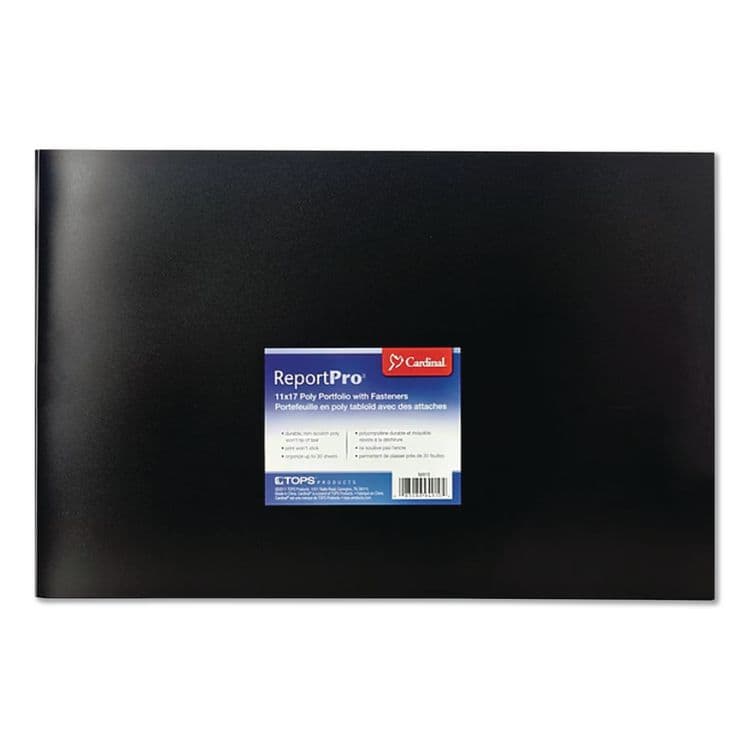 CARDINAL BRANDS . ReportPro Tabloid Portfolio, Prong Fastener, 0.19" Capacity, 11 x 17, Black/Black (CRD94910) thumbnail 3
