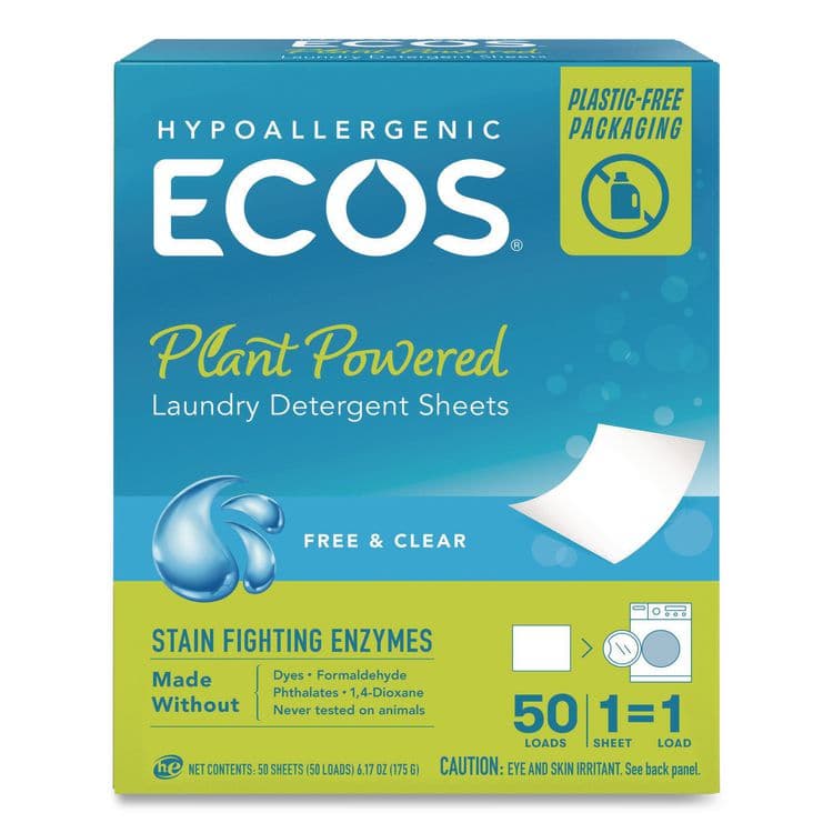 EARTH FRIENDLY PRODUCTS Liquidless Laundry Detergent Sheets, Free and Clear, 50 Sheets/Box (EOP953710EA) thumbnail 2
