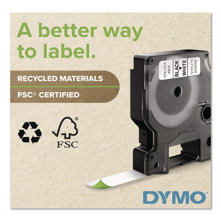 DYMO Rhino Heat Shrink Tubes Industrial Label Tape, 0.37" x 5 ft, White/Black Print (DYM18053) thumbnail 4