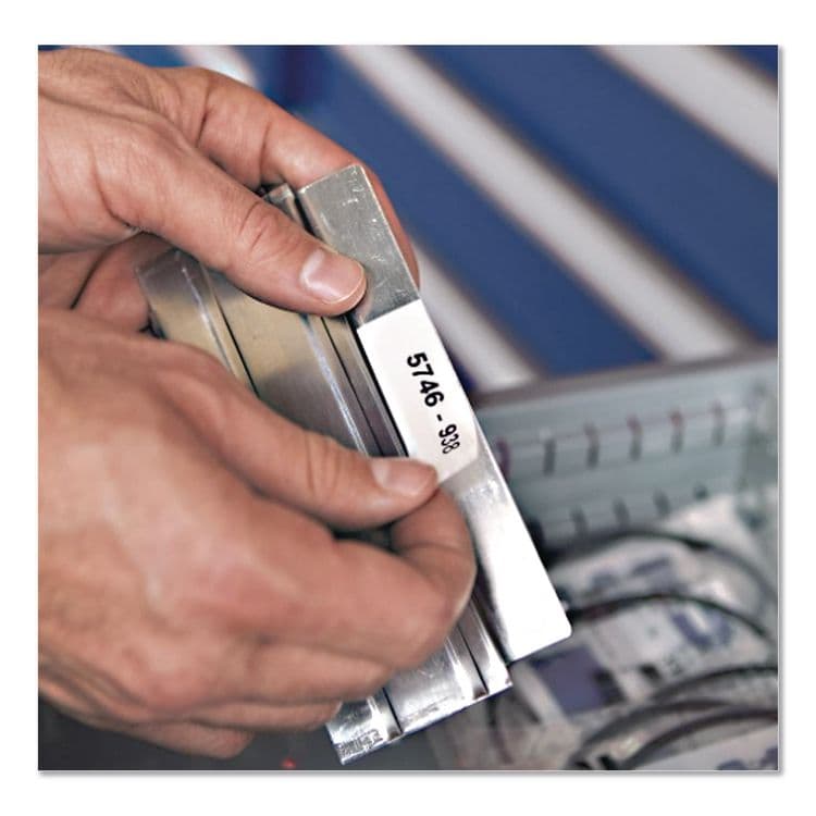 DYMO Rhino Flexible Nylon Industrial Label Tape, 1" x 11.5 ft, White/Black Print (DYM1734524) thumbnail 4