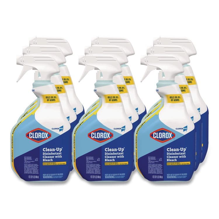 CLOROX SALES CO. CloroxPro Clean-Up Disinfectant Cleaner with Bleach, 32 oz Smart Tube Spray, 9/Carton (CLO35417CT)