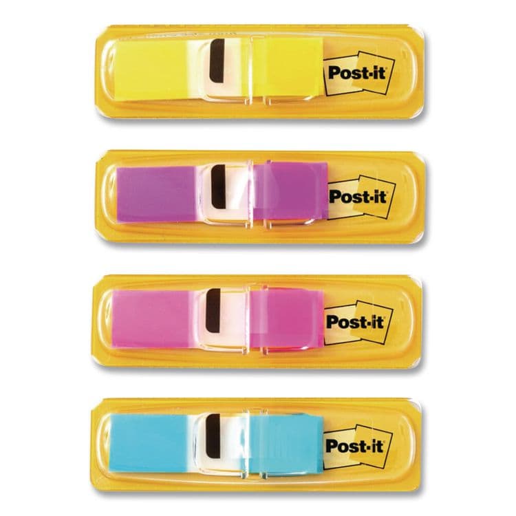 3M/COMMERCIAL TAPE DIV. Highlighting Page Flags, 4 Bright Colors, 0.5 x 1.75, 35/Color, 4 Dispensers/Pack (MMM6834ABX) thumbnail 3