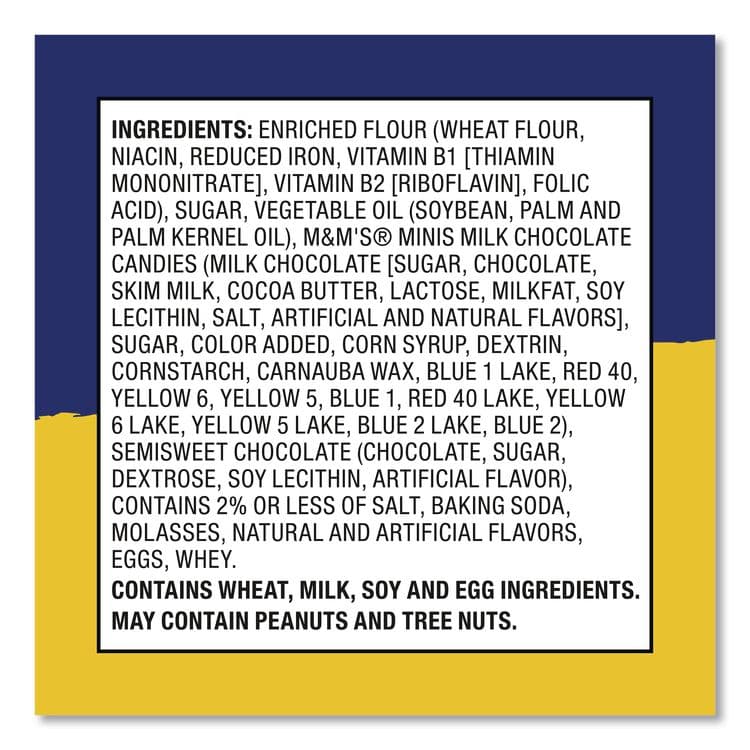 KELLOGG'S Mini Cookie Snack Packs, Chocolate Chip/M and Ms, 1.6 oz. Pouch, 30 Pouches/Carton (GRR20900466) thumbnail 3