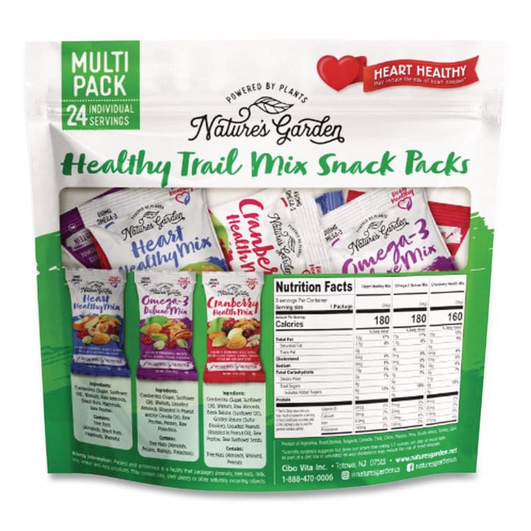 NATURE'S GARDEN Healthy Trail Mix Snack Packs, 1.2 oz Pouch, 24 Pouches/Carton (GRR29400003) thumbnail 2