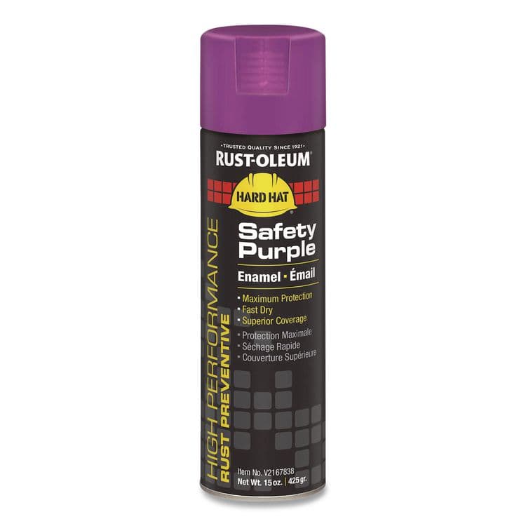 RUST-OLEUM CORPORATION Hard Hat High Performance V2100 System Rust Preventive Enamel Spray Paint, Gloss Safety Purple, 15 oz Aerosol Can, 6/Carton (RSTV2167838)