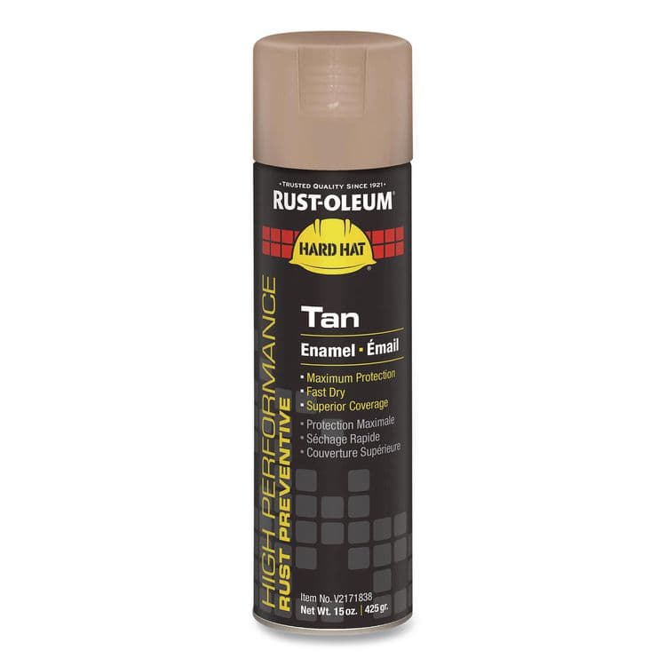RUST-OLEUM CORPORATION Hard Hat High Performance V2100 System Rust Preventive Enamel Spray Paint, Gloss Tan, 15 oz Aerosol Can, 6/Carton (RSTV2171838)