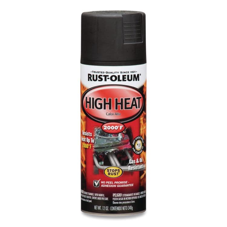 RUST-OLEUM CORPORATION Automotive High Heat Enamel Spray Paint, Flat Black, 12 oz Aerosol Can, 6/Carton (RST248903)
