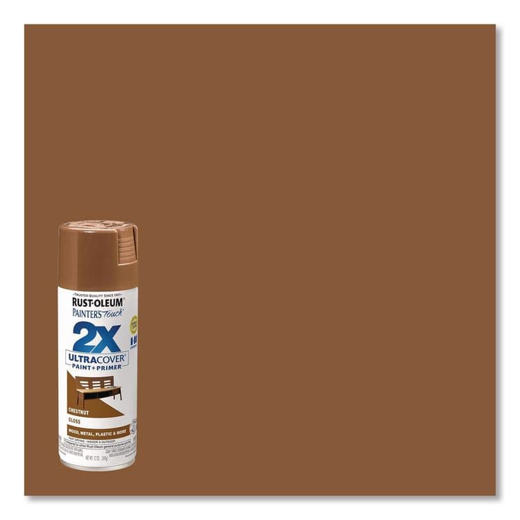 RUST-OLEUM CORPORATION Painter's Touch 2X Ultra Cover Spray Paint, Gloss Chestnut, 12 oz Aerosol Can, 6/Carton (RST249847) thumbnail 2