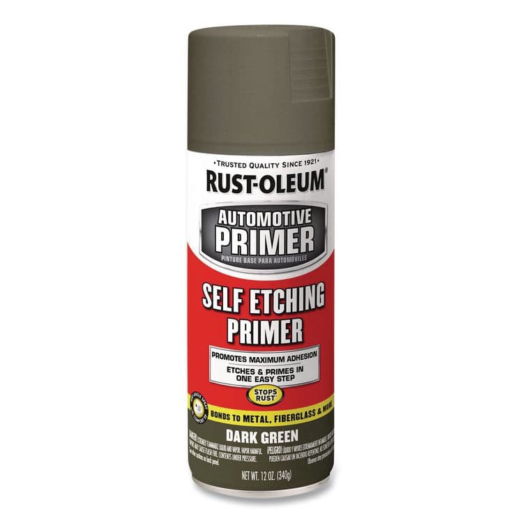 RUST-OLEUM CORPORATION Self Etching Primer, Flat Dark Green, 12 oz Aerosol Can, 6/Carton (RST249322)