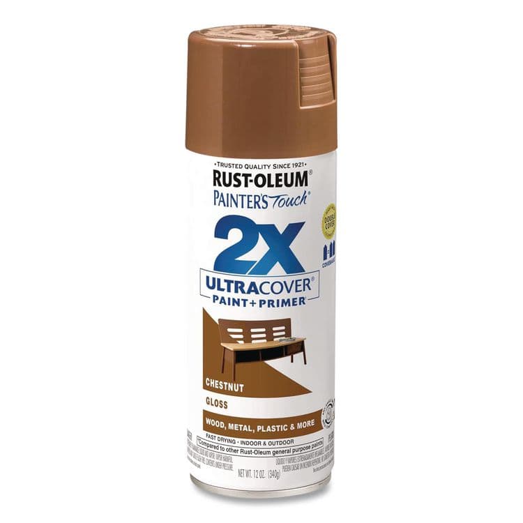 RUST-OLEUM CORPORATION Painter's Touch 2X Ultra Cover Spray Paint, Gloss Chestnut, 12 oz Aerosol Can, 6/Carton (RST249847)