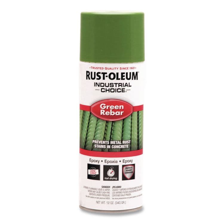 RUST-OLEUM CORPORATION Industrial Choice RB1600 System Epoxy Spray, Gloss Green Rebar, 12 oz Aerosol Can, 6/Carton (RST261937)