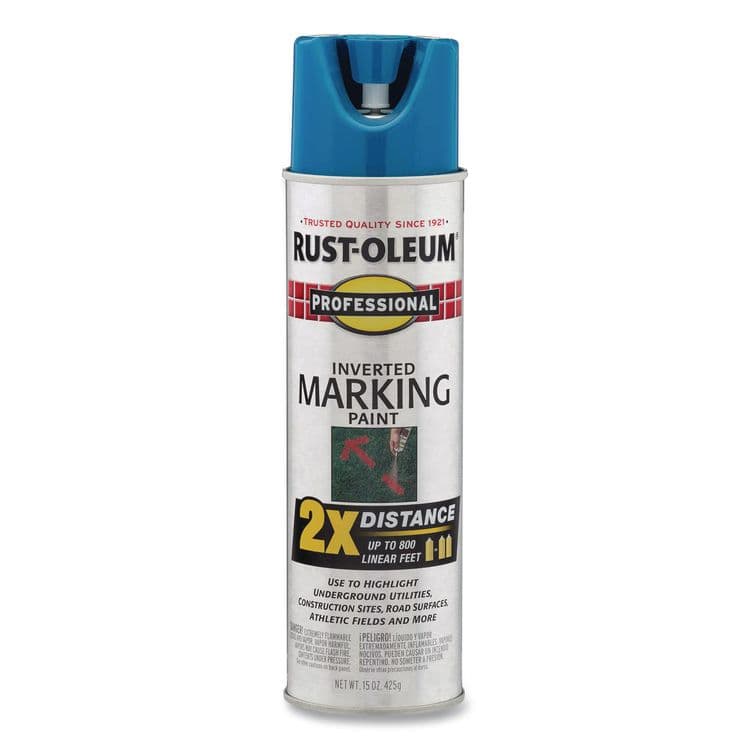 RUST-OLEUM CORPORATION Professional Marking Paint, Flat Caution Blue, 15 oz Aerosol Can, 6/Carton (RST266575)