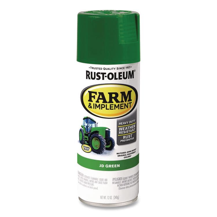 RUST-OLEUM CORPORATION Specialty Farm and Implement Spray Paint, Gloss John Deere Green, 12 oz Aerosol Can, 6/Carton (RST280124)