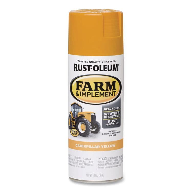 RUST-OLEUM CORPORATION Specialty Farm and Implement Spray Paint, Gloss Caterpillar Yellow, 12 oz Aerosol Can, 6/Carton (RST280140)