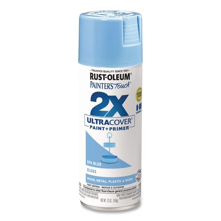 RUST-OLEUM CORPORATION Painter's Touch 2X Ultra Cover Spray Paint, Gloss Spa Blue, 12 oz Aerosol Can, 6/Carton (RST334045)
