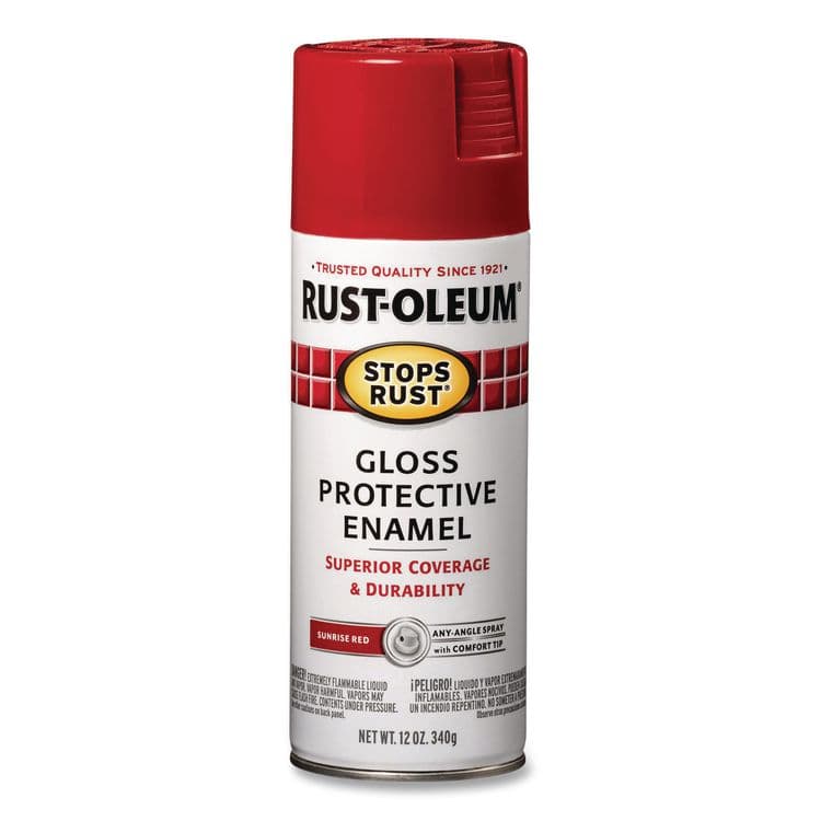 RUST-OLEUM CORPORATION Stops Rust Spray Paint, Gloss Sunrise Red, 12 oz Aerosol Can, 6/Carton (RST7762830)