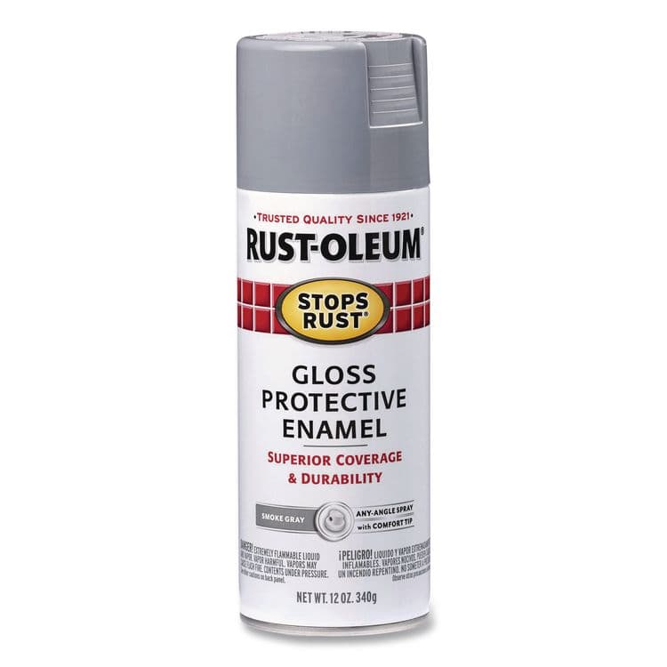 RUST-OLEUM CORPORATION Stops Rust Spray Paint, Gloss Smoke Gray, 12 oz Aerosol Can, 6/Carton (RST7786830)