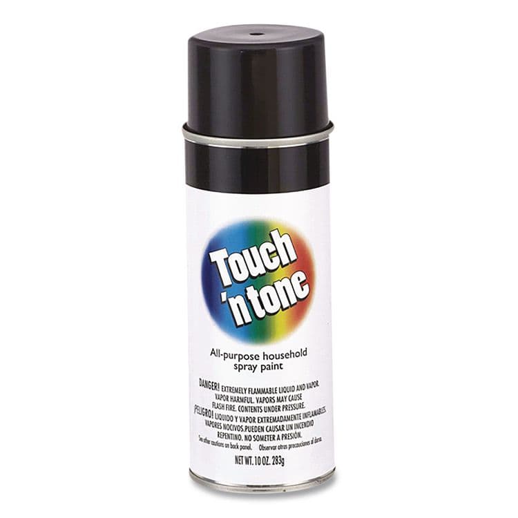 RUST-OLEUM CORPORATION Touch'n Tone Spray Paint, Gloss Black, 10 oz Aerosol Can, 6/Carton (RST55276830)